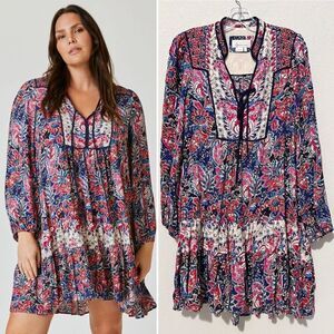 Anthropologie Spliced Tunic Dress S Boho Pheasant Folk Cottage